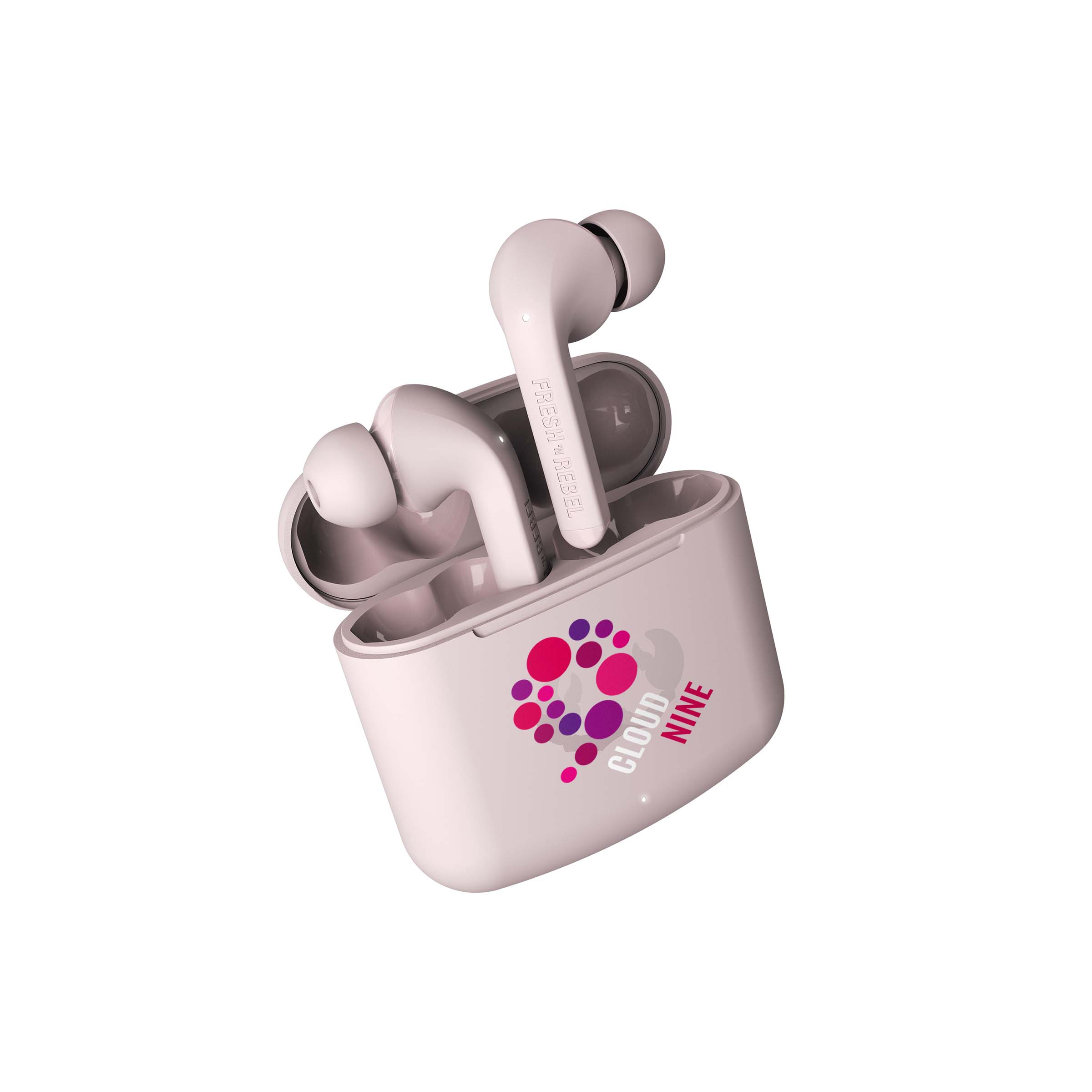 Fresh 'n Rebel Twins Fuse Smoky Pink

Dual Master (linker und rechter Kopfhörer können einzeln verwendet werden)
Touch-Steuerung und Sprachassistent
30 Stunden Spielzeit
3 Größen von weichen In-Ear-Stöpseln
Personalisierung mit Vollfarbdruck und einem Sleeve