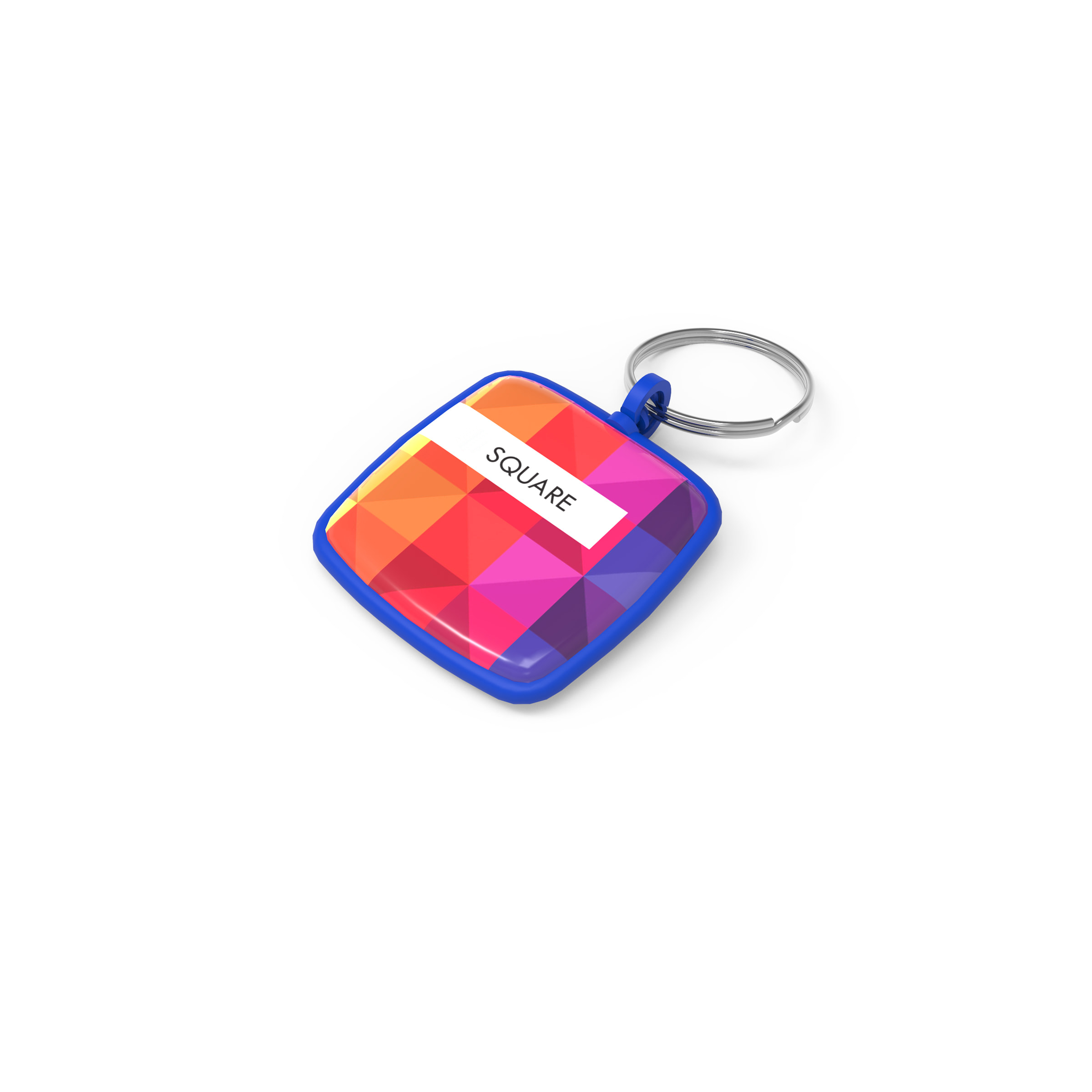 Key Ring Square Blue